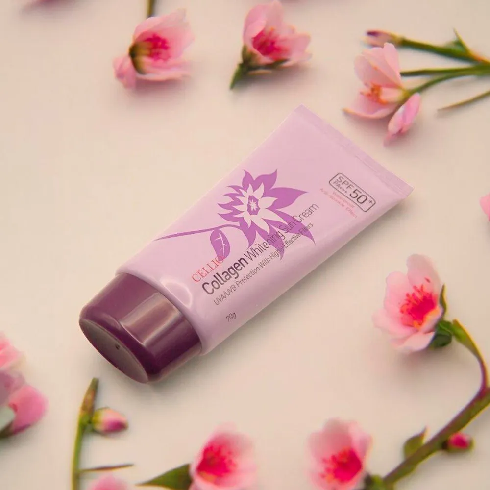 CELLIO Whitening Sun Cream Солнцезащитный крем (Collagen)