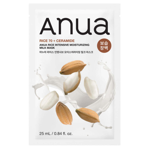 Anua Rice 70 Intensive Moisturizing Milk Mask Интенсивно увлажняющая тканевая маска с рисом