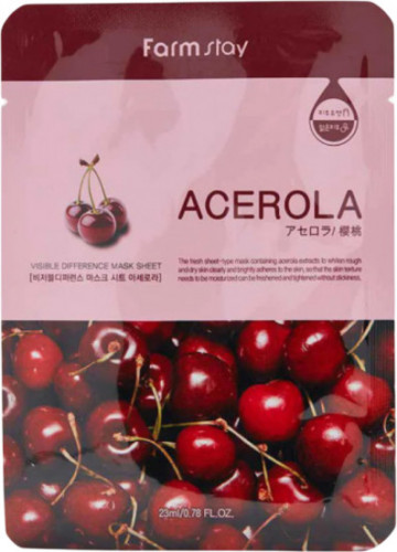 Farm Stay Visible Difference Mask sheet Pack Тканевая маска для лица (acerola)
