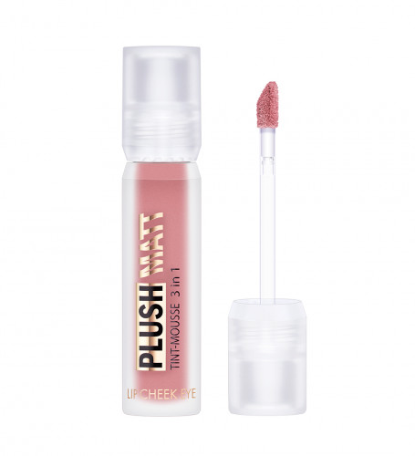 LIUXVISAGE  PLUSH MATT Тинт-мусс 3 в 1 для губ, щек и век (301 Rosy Rose)