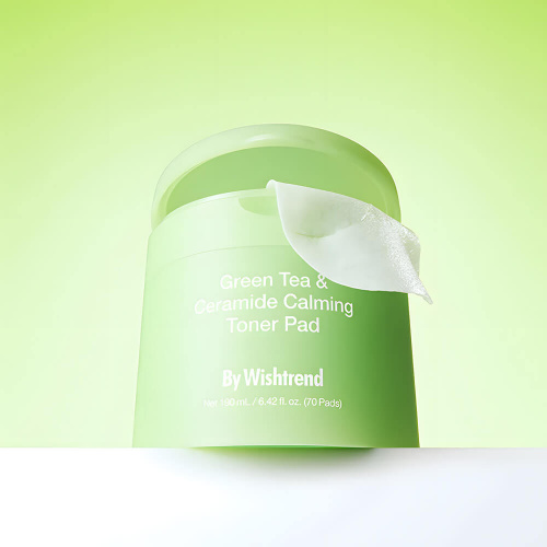 By Wishtrend Green Tea & Ceramide Calming Toner Pad Успокаивающие пэды с зелёным чаем и церамидами  (Комплектация: 70 шт. (190 мл))
