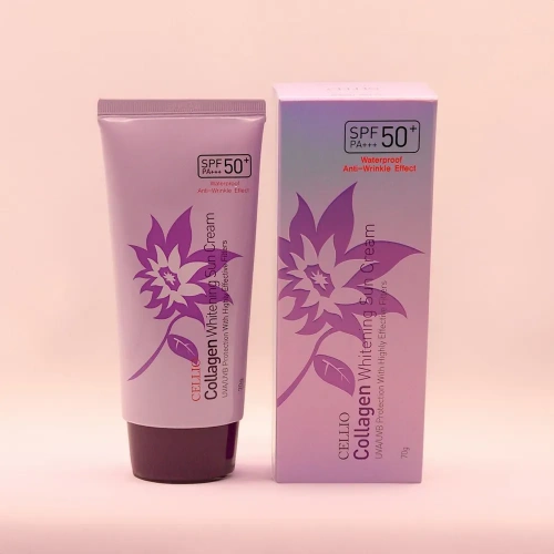 CELLIO Whitening Sun Cream Солнцезащитный крем (Collagen)