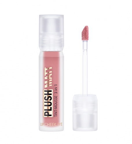 LIUXVISAGE  PLUSH MATT Тинт-мусс 3 в 1 для губ, щек и век (301 Rosy Rose)